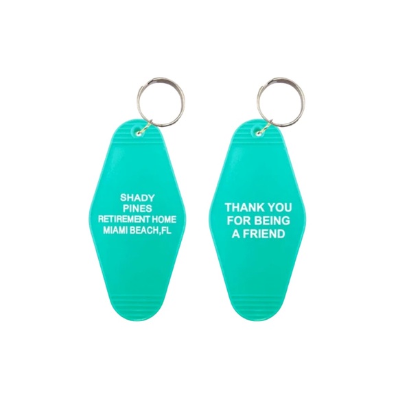 GOLDEN GIRLS Cosmetic Makeup Bag & 2 Sided Shady Acres Key Chain - 7 x 5” NIP - Picture 4 of 5